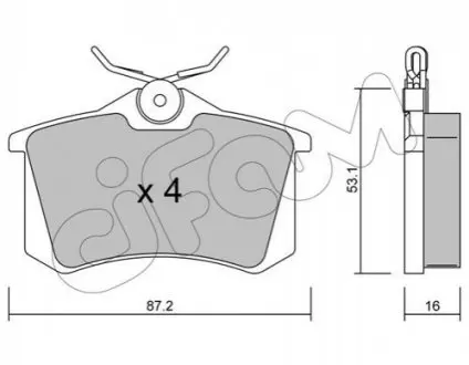 Колодки гальмівні (задні) Audi A4/A6 97-08/Renault Scenic/Megane 99- (TRW) CIFAM 822-100-2 Купити в Україні