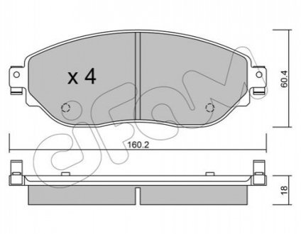 NISSAN Гальмівні колодки передн. Primastar, Renault Trafic III, Opel Vivaro, NV300 14- CIFAM 82210030