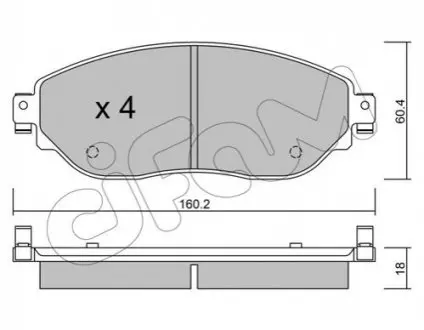 Колодки гальмівні (передні) Renault Trafic III/Opel Vivaro B 14-/Nissan NV300/Fiat Talento 16 CIFAM 82210030 Купити в Україні