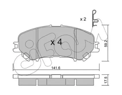 Комплект гальмівних колодок (передніх) Nissan Qashqai II/X-Trail/ Renault Kadjar 13 CIFAM 822-1010-1 Купити в Україні
