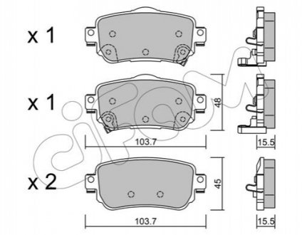 Гальмівні колодки зад. Nissan X-Trail/Qashqai II 13- (TRW) CIFAM 822-1011-0