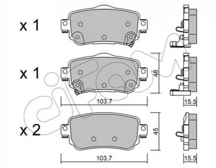 Колодки гальмівні (задние) Nissan Qashqai II/X-Trail/ Renault Kadjar 13 CIFAM 822-1011-0 Купити в Україні