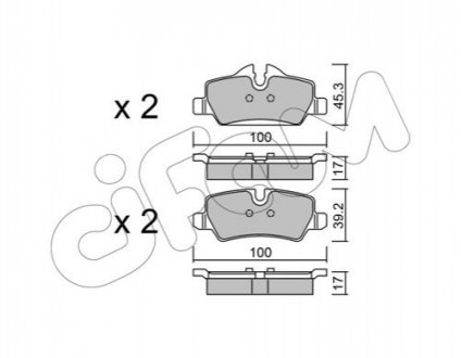 MINI Колодки гальмівні задні MINI COOPER 1.2-2.0 2013- CIFAM 82210140 (фото 1)