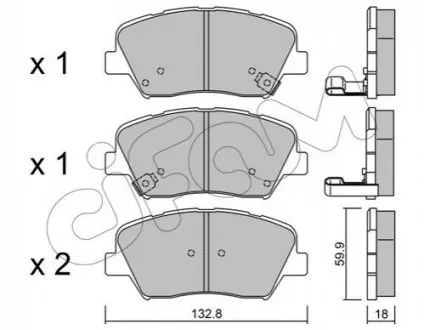 Колодки гальмівні (передні) Hyundai Elantra 10-/ i30 11-/ Kia Ceed 12 CIFAM 822-1026-0 Купити в Україні