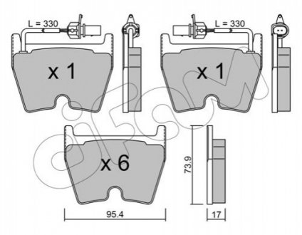 VW тормозной колодки передние Phaeton 02-, AUDI, LAMBORGHINI CIFAM 822-1043-0 (фото 1)