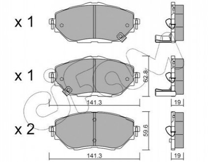 Гальмівні колодки дискові TOYOTA C-HR 16- PRZÓD CIFAM 82210880 (фото 1)