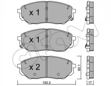 Колодки гальмівні (передні) Kia Sorento 15 CIFAM 822-1096-0 Купити в Україні