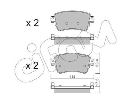 CITROEN Тормозные колодки задние. SPACETOURER, DISPATCH IV,JUMPY, EXPERT 1.6/ 2.0 D 02.16- CIFAM 822-1108-0