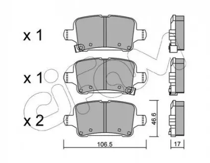 Колодки гальмівні (задні) Chevrolet Volt/Opel Astra K 15 CIFAM 822-1116-0