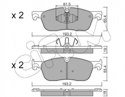 LAND ROVER К-т передн. гальм. колодок Discovery Sport 2,0-2,2 14-, Range Rover Evoque 2,0-2,2 11- CIFAM 822-1123-0