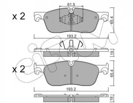 LAND ROVER К-т передн. тормозов. колодок Discovery Sport 2,0-2,2 14-, Range Rover Evoque 2,0-2,2 11- CIFAM 822-1123-0 Купить в Украине