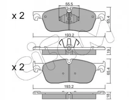 LAND ROVER К-т передн. тормозов. колодок Discovery Sport 2,0-2,2 14-, Range Rover Evoque 2,0-2,2 11- CIFAM 822-1123-1 Купить в Украине