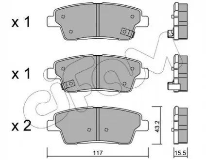 Колодки гальмівні (задні) Hyundai Genesis/Kia Quoris 14 CIFAM 82211400 Купити в Україні