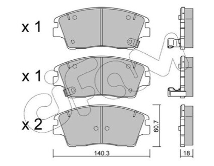 Тормозные колодки пер. Hyundai ix35 /Tucson /Elantra /Kia Sportage 1.6-2.4 13- CIFAM 822-1164-0