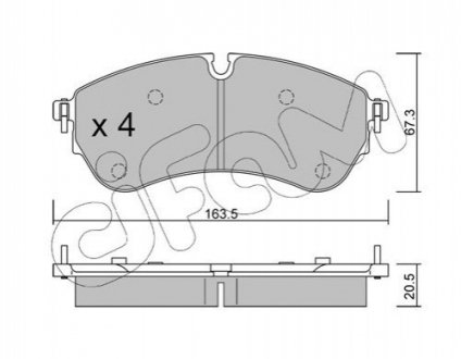 Тормозные колодки пер.VW HCV Crafter 2.0 16- CIFAM 822-1173-0 (фото 1)