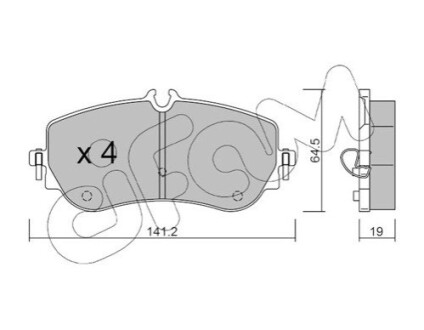 VW тормозные колодки передние. AMAROK 10-, CRAFTER 2.0 TDI 16- CIFAM 822-1175-0