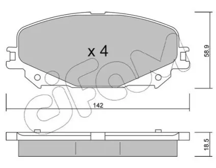 Колодки гальмівні (передні) Renault Scenic IV 16-/Megane IV 15-/Espace V 15 CIFAM 822-1176-0 Купити в Україні