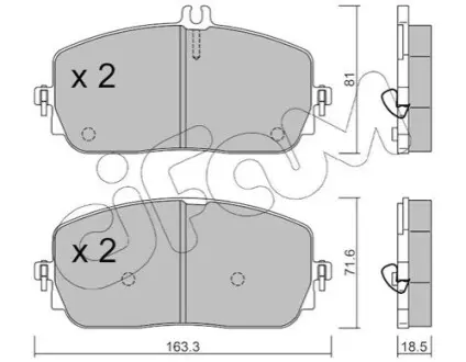 Колодки гальмівні (передні) MB A-class (W177)/B-class (W247)/G-class (W463) 18-/GLA/GLE-class 19 CIFAM 82211940 Купити в Україні