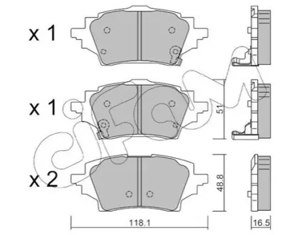 Колодки гальмівні (задні) Toyota Corolla 18-/C-HR 16- (з аксесуарами) CIFAM 82212280 Купити в Україні