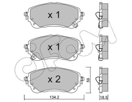 TOYOTA К-кт передн. гальмівних колодок COROLLA 19- CIFAM 82212340