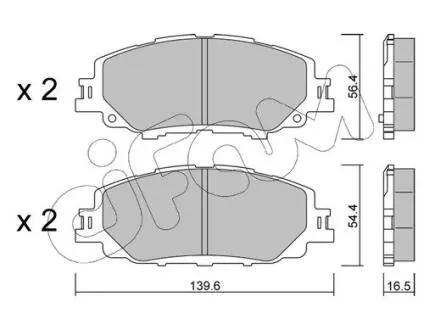 TOYOTA Гальмівні колодки передн. COROLLA 1.6 VVTi 19 CIFAM 822-1235-0 Купити в Україні