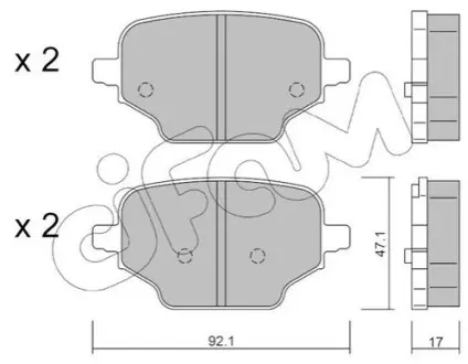 CITROEN Колодки гальмівні задні. BERLINGO 18-, OPEL COMBO 18-, TOYOTA CIFAM 822-1245-0 Купити в Україні