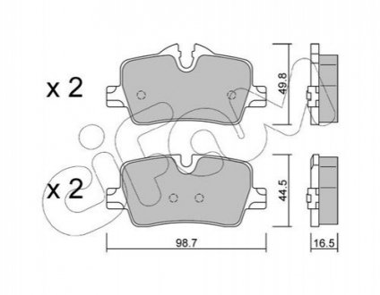 BMW Тормозные колодки задние 2 G42, G87, 3 (G20, G80, G28) 316d, G21, G81, G22, G82 CIFAM 822-1264-0 (фото 1)
