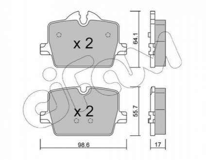 BMW Колодки тормозные задние 3 (G20, G80, G28) 330 d, 4 купе (G22, G82), G26, G23, G29 CIFAM 822-1265-0 (фото 1)