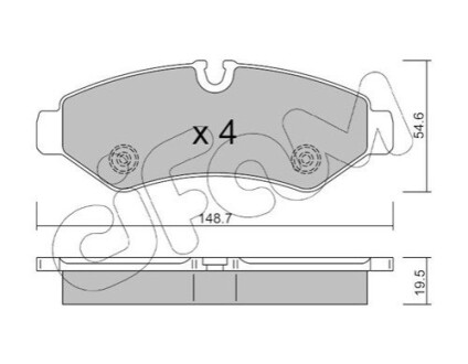 Колодки гальмівні (задні) MB Sprinter 211-319 18- (Brembo) CIFAM 82212750 (фото 1)