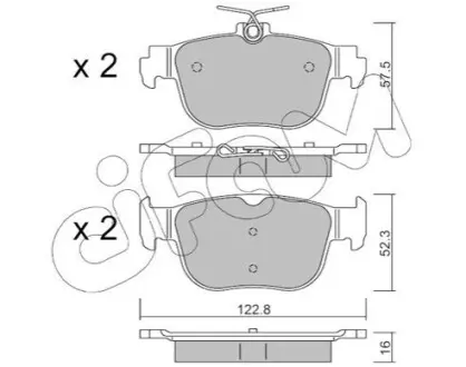 Колодки гальмівні (задні) Audi A3/Seat Leon/Skoda Octavia/VW Golf VIII 19-/Caddy 20- (Ate) CIFAM 82212810 Купити в Україні