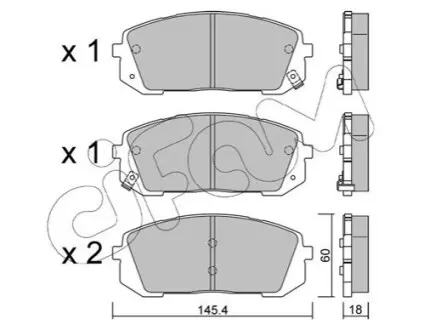 HYUNDAI Колодки гальмівні передні ELANTRA 1.6 20-, SONATA 2.0-2.5 20 CIFAM 822-1298-0 Купити в Україні
