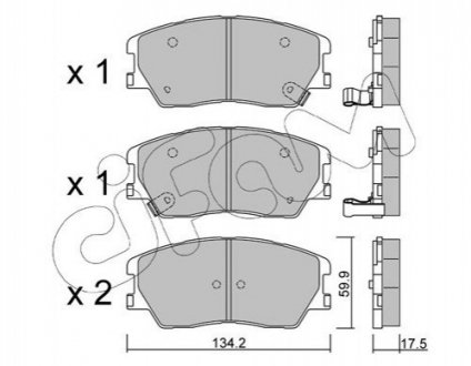 Колодки тормозные (передние) Kia Soul 1.6/2.0 19- (+датчик) CIFAM 82213050 (фото 1)