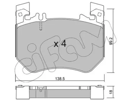 Колодки гальмівні (передні) MB S-class (W223) 20- (Brembo) CIFAM 822-1311-0 Купити в Україні