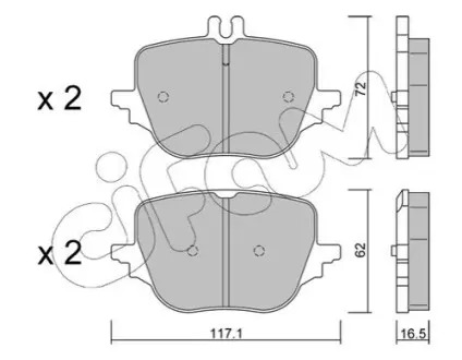 Колодки гальмівні (задні) MB C-class (W206)/S-class (W223) 20- (ZF) Q+ CIFAM 822-1313-0 Купити в Україні