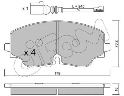 Колодки тормозные (передние) VW Golf VIII/Tiguan 20- (ZF) (+датчик) CIFAM 82213160 Купить в Украине