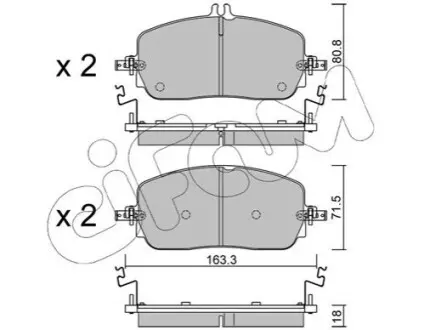 Колодки гальмівні (передні) MB C-class (W206) 21-/GLC-class (X254) 22 CIFAM 822-1357-0 Купити в Україні