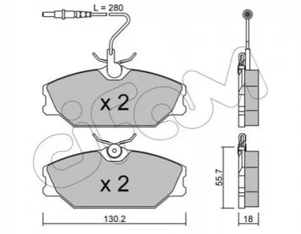 Фото Колодки гальмівні (передні) Renault Laguna I 93-01/Megane I 96-03/Safrane 92-00 (з датчиком) CIFAM (8221420) зображення 1
