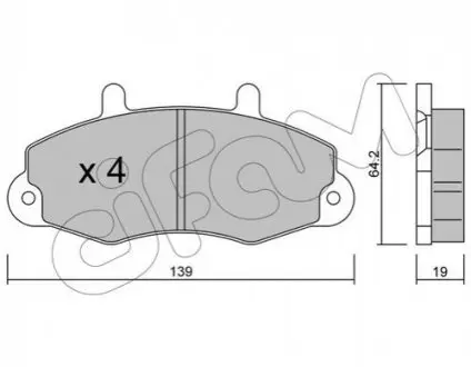 Колодки гальмівні (передні) Ford Transit 91-00 14" CIFAM 822-194-0 Купити в Україні