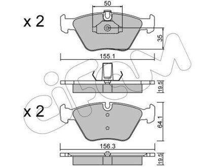 Тормозные колодки пер. BMW 5 (E39) 95-03 (ATE) CIFAM 822-207-0