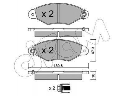 Тормозные колодки пер. Kangoo 97-08 (Bosch) (с датчиком) CIFAM 822-253-0