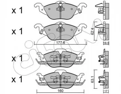 Колодки гальмівні (передні) Opel Astra G 98-09/Chevrolet Corsa 94-02 CIFAM 8222570 Купити в Україні