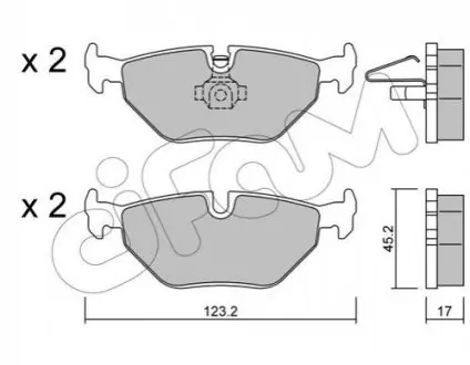 Колодки гальмівні (задні) BMW 3 (E36/E46) 90-06/Z4 (E85) 02-09/Rover 75 99-05/Saab 9-5 97-09 CIFAM 8222610 Купити в Україні