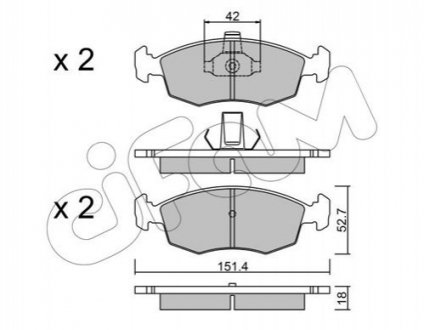 FIAT гальмівні колодки передн. STRADA пікап 1.3 D 10- CIFAM 822-274-3