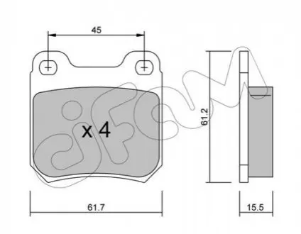 Колодки гальмівні (задні) Opel Omega A/B 86-03/Vectra B 95-03/Senator A/B 84-93 CIFAM 822-275-0 Купити в Україні