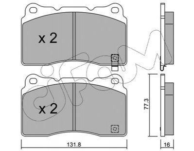 MITSUBISHI Колодки гальмівні передні. Lancer V EVO 04 -, Subaru Impreza WRX 01-, RENAULT, FORD CIFAM 822-288-5 (фото 1)