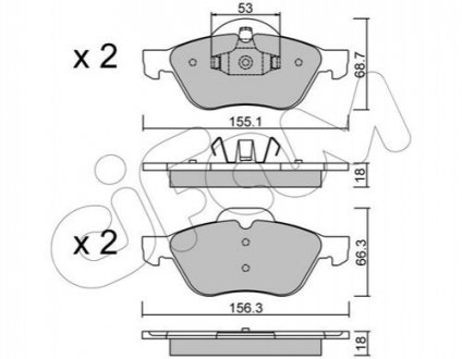 RENAULT колодки гальмівні передні Laguna II,III,Megane II,Scenic II 1.5dCi/2.0 16V 01- CIFAM 8223350