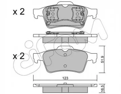 Комплект гальмівних колодок (задніх) Ford Connect 02 CIFAM 822-337-0 Купити в Україні