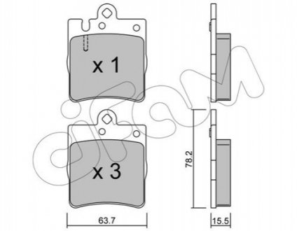 Тормозные колодки зад. MB C/E-класс (W202/210) (ATE)/(W211) 4Matic CIFAM 822-344-0 (фото 1)