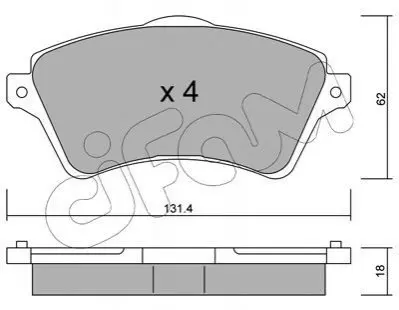 Колодки гальмівні (передні) Land Rover Freelander 98-06 CIFAM 822-349-0 Купити в Україні