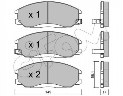 HYUNDAI Гальмівні колодки передні H-1, Santa Fe 01-, SsangYong Actyon, Kyron, Rexton 02- CIFAM 822-364-0